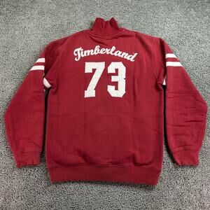 Timberland Jacket Mens Small Red White 73 Full Zip Double Sided Varsity
